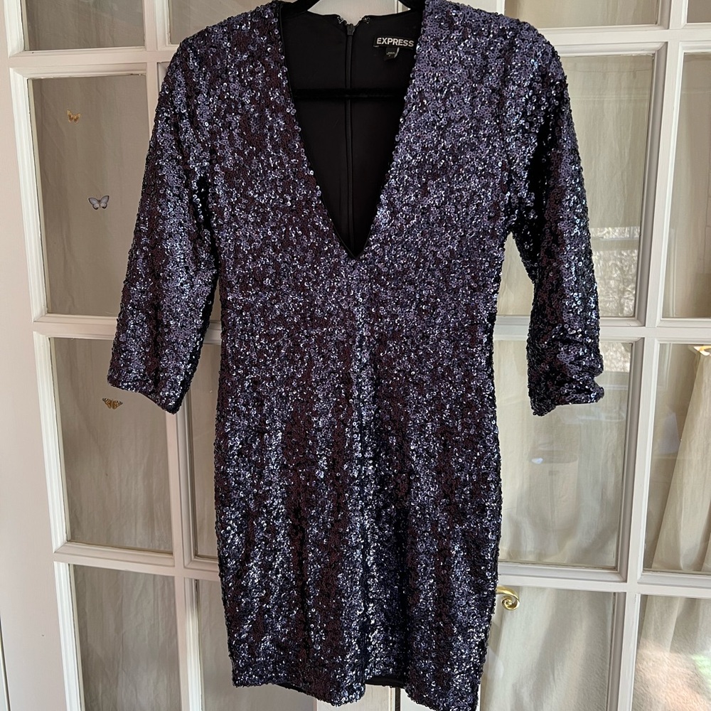Dark purple sequin sparkly dress